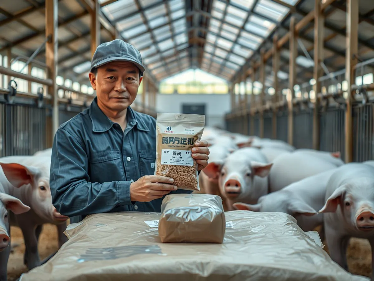 养殖户在猪舍检查试用样品后的猪只状况